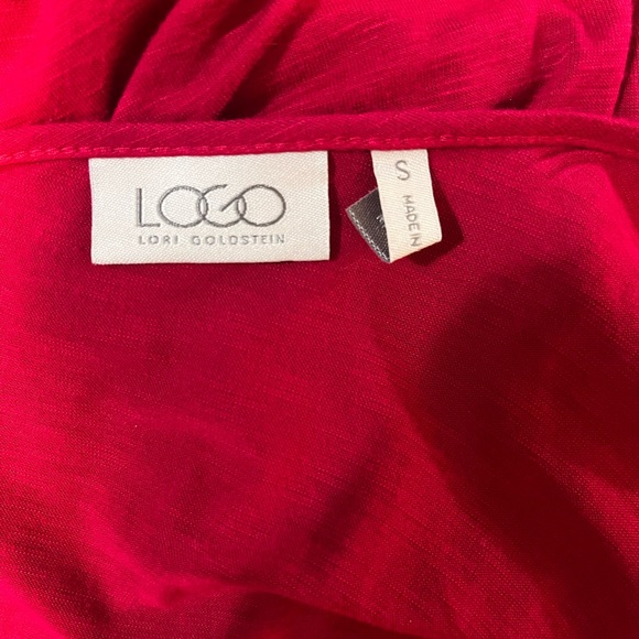 NWOT LOGO Lori Goldstein Pink Stylish Tunic w/ Front Pockets/Buttons At Back !! - Picture 3 of 8